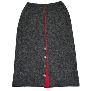 Creation Camilla Wool Blend Pull-On Button Detailed Skirt